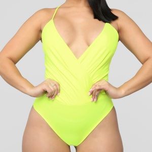 FashionNova You’re the one bodysuit-Neón yellow